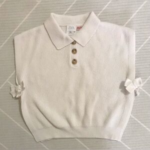 ZARA off white ribbed sweater vest girl's size 3-4Y